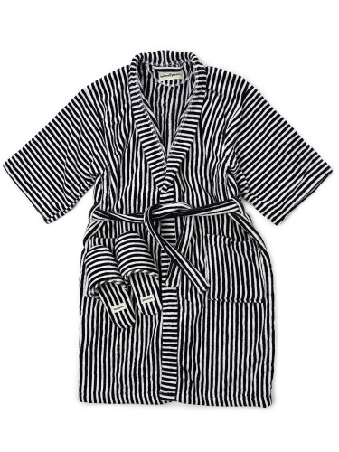 베이리프 Business and Pleasure Co. Robe &amp; Slipper Set - Lauren&#039;s Navy Stripe