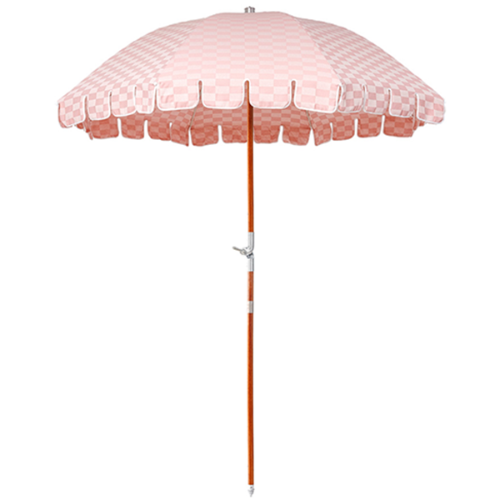 베이리프 Business and Pleasure Co. The Premium Beach Umbrella - Dusty Pink Check